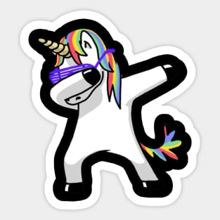 dabbing unicorn Sticker